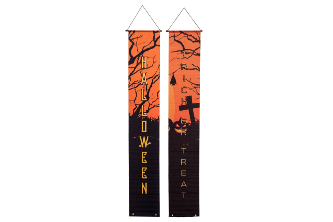 EUROPALMS Halloween Banner, Geisterhaus, 2er-Set, 30x180cm