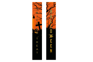 EUROPALMS Halloween Banner, Geisterhaus, 2er-Set, 30x180cm