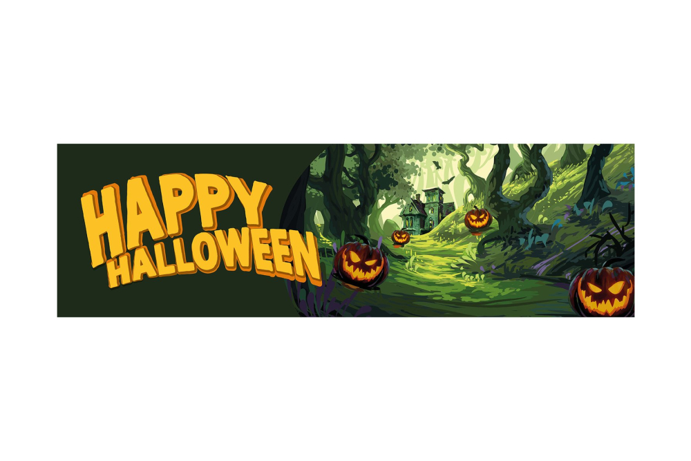 EUROPALMS Halloween Banner, Geisterwald, 300x90cm