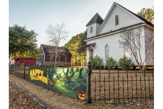 EUROPALMS Halloween Banner, Geisterwald, 300x90cm