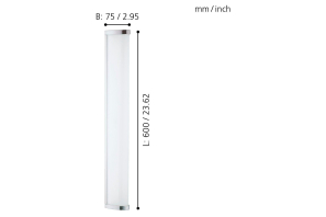 EGLO LED Wand-/Deckenleuchte GITA2 16W, 4000K, 7,5x7,5x60cm, chrom/weiß