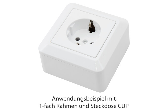 Aufputz-Rahmen 1-fach CUP 80x80x45mm, mit Montagebohrungen