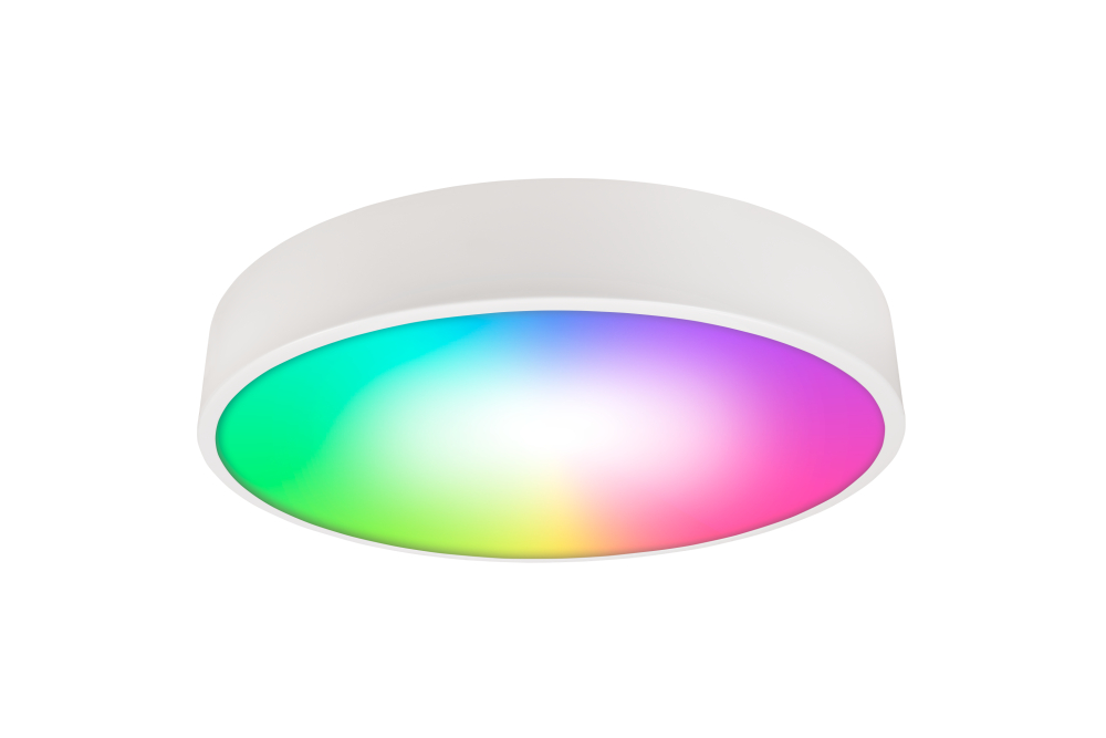 Wifi LED-Deckenleuchte 35W, 4450lm, Ø40cm, CCT+RGB, weiß