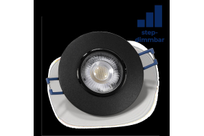 EL-313D LED-Einbauleuchte 4,5W, 450Lumen, 3000K, schwarz, step-dimmbar