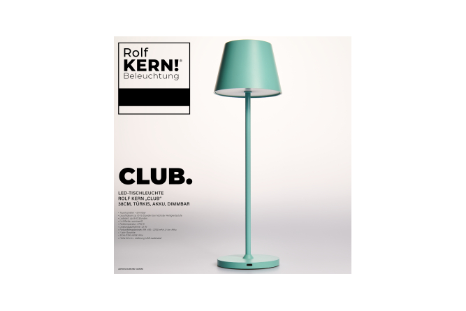 Design Akku LED-Tischleuchte CLUB by ROLF KERN 1,2W 38cm,...
