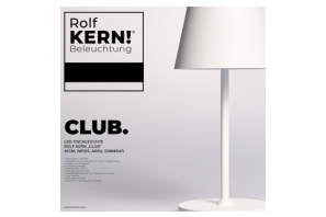Design Akku LED-Tischleuchte CLUB by ROLF KERN 1,2W 25cm, weiß, dimmbar, IP54