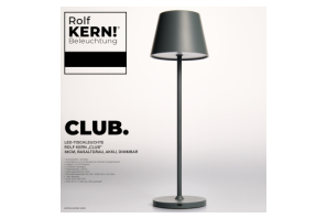 Design Akku LED-Tischleuchte CLUB by ROLF KERN 1,2W 38cm, basaltgrau, dimmbar, IP54