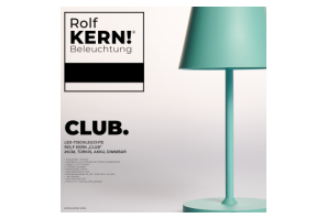 Design Akku LED-Tischleuchte CLUB by ROLF KERN 1,2W 25cm, Türkis, dimmbar, IP54