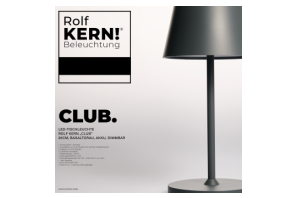Design Akku LED-Tischleuchte CLUB by ROLF KERN 1,2W 25cm, basaltgrau, dimmbar, IP54