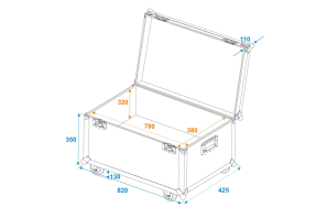 ROADINGER Universal-Transport-Case 80x40cm mit Rollen