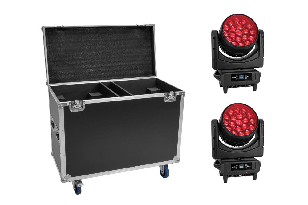 EUROLITE Set 2x LED IP TMH-H760 + Case mit Rollen