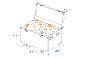 ROADINGER Flightcase 2x EYE-1940 mit Rollen