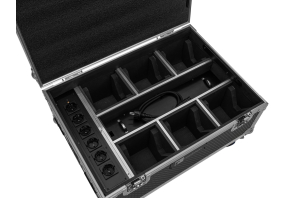 ROADINGER Flightcase 6x AKKU IP TL-3 QCL Trusslight CRMX mit Ladefunktion und Rollen