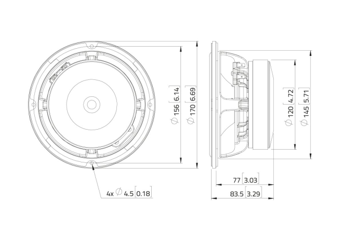 LAVOCE WAF061.80-16 6,5 Zoll  Woofer, Ferrit, Alukorb