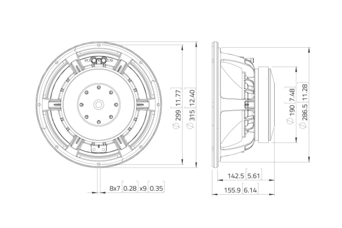 LAVOCE WAF123.00-4 12 Zoll  Woofer, Ferrit, Alukorb