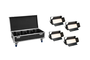 EUROLITE Set 4x LED PLL-576 CW/WW Panel + Case mit Rollen