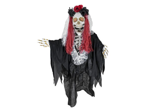 EUROPALMS Halloween Figur Skelett La Catrina, animiert, 100cm