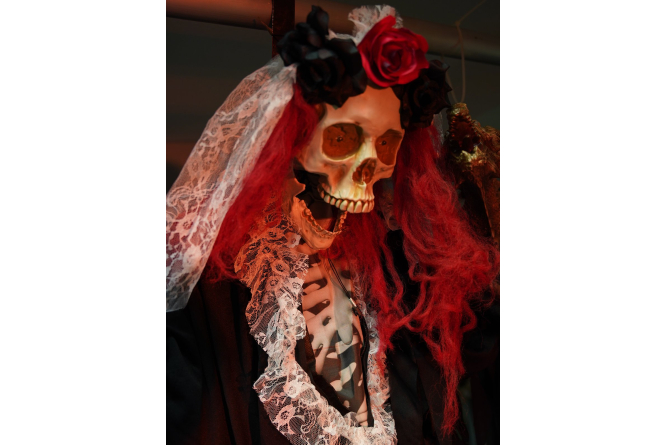 EUROPALMS Halloween Figur Skelett La Catrina, animiert, 100cm