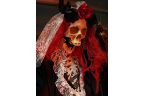 EUROPALMS Halloween Figur Skelett La Catrina, animiert, 100cm