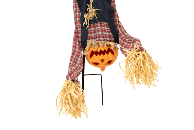 EUROPALMS Halloween Bodenstecker Figur Kürbismann kopfüber, animiert, 153cm