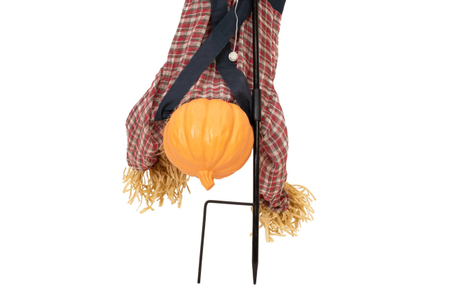 EUROPALMS Halloween Bodenstecker Figur Kürbismann kopfüber, animiert, 153cm