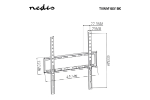 NEDIS feste TV-Wandhalterung 23"-55" Stahl schwarz bis 35KG