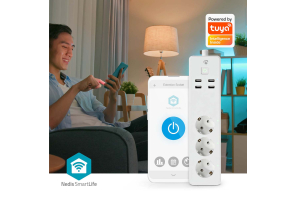 NEDIS SmartLife 3er Steckdose + 4 USB Ladebuchsen mit Überspannungsschutz