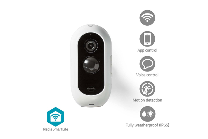 NEDIS SmartLife HD Außenkamera WIFICBO30WT mit Bewegungssensor und Nachtsichtfunktion