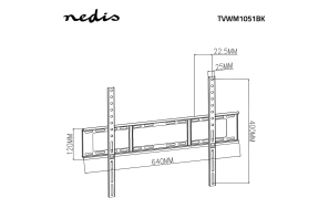 NEDIS feste TV-Wandhalterung 37"-70" Stahl schwarz bis 35KG