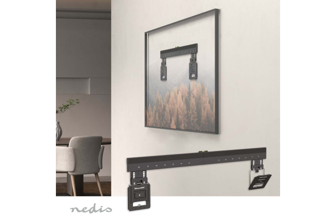 NEDIS feste ultraflache TV-Wandhalterung 43"-100" Stahl schwarz bis 75KG