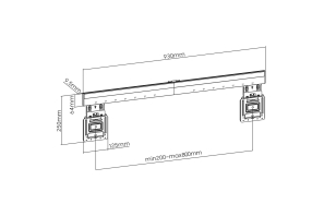 NEDIS feste ultraflache TV-Wandhalterung 43"-100" Stahl schwarz bis 75KG