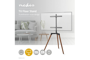 NEDIS 3.Bein Staffelei Design TV-Ständer 50"-65" Aluminium/Stahl schwarz bis 35KG