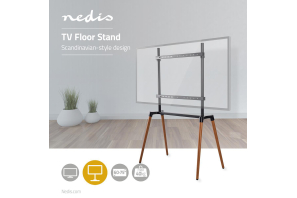 NEDIS 4.Bein Staffelei Design TV-Ständer 60"-75" Aluminium/Stahl schwarz bis 40KG