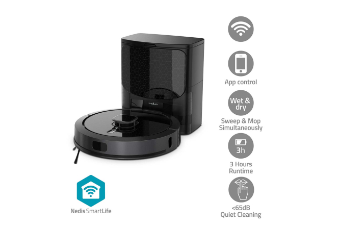 NEDIS SmartLife 3-in-1 Reinigungsroboter WIFIVCL002CBK...