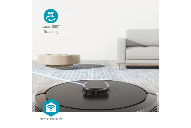 NEDIS SmartLife 3-in-1 Reinigungsroboter WIFIVCL002CBK Kehren, Saugen, Wischen mit LiDAR