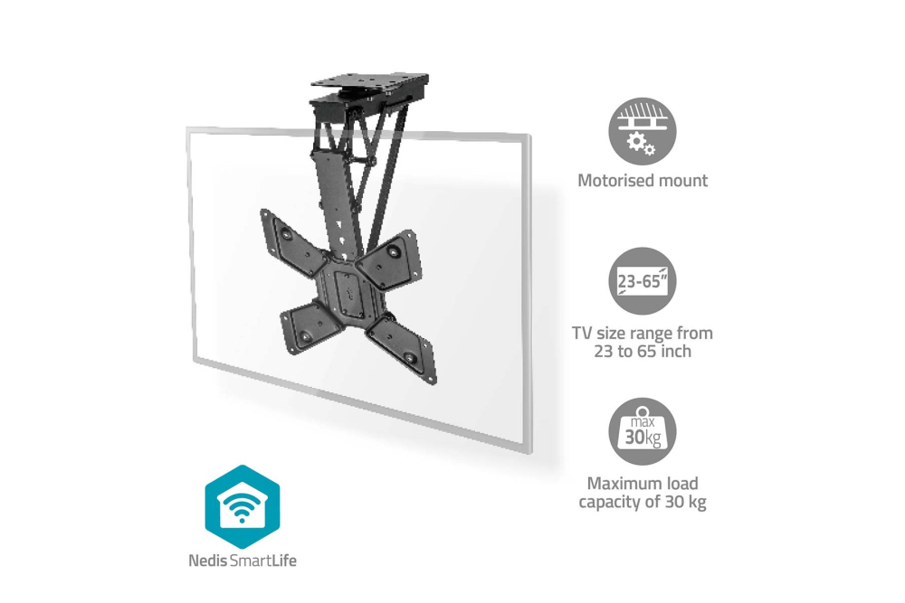 NEDIS motorisierter TV-Deckenhalter 23"-65" (Wifi/App) bis 30KG