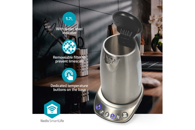 NEDIS SmartLife Wasserkocher mit Temperaturtasten und Warmhaltefunktion