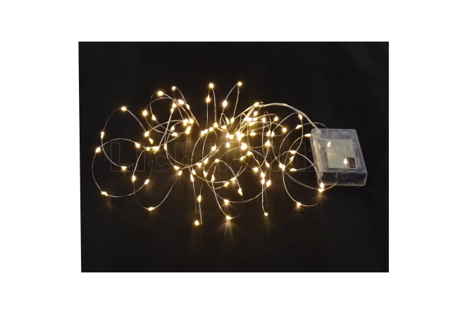 100er LED Draht Lichterkette warmweiß, Timer 6/18...