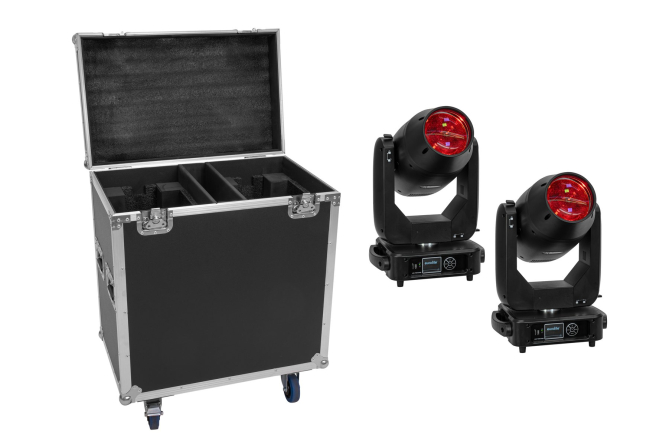 EUROLITE Set 2x LED TMH-S400 CMY + Case mit Rollen