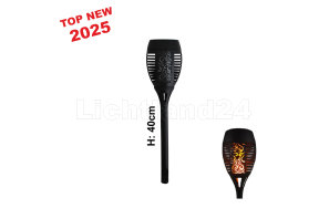 LED Solar Gartenfackel ORIENTAL Flammeneffekt, H. 40cm m. Erdspieß