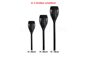 LED Solar Gartenfackel ORIENTAL Flammeneffekt, H. 40cm m. Erdspieß