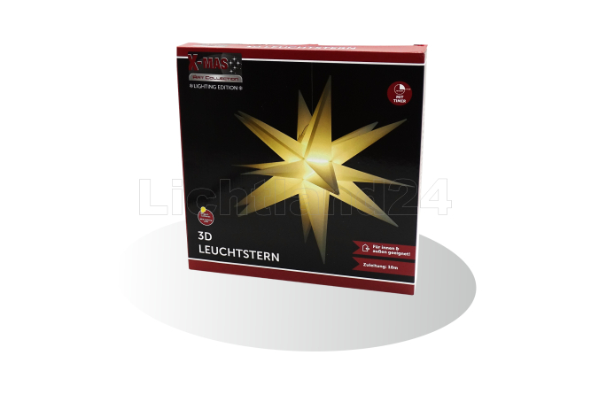 3D XL Leuchtstern weiß Ø 57 cm Timer 6/18 Std. (IP44) Netzbetrieb