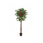 EUROPALMS Kamelienbaum rot mit Topf, Kunstpflanze, 180cm