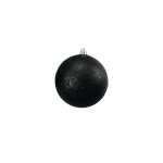 EUROPALMS Dekokugel 10cm, schwarz, glitzer 4x
