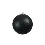 EUROPALMS Dekokugel 20cm, schwarz, glitzer