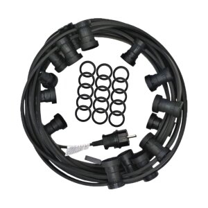 Profi E27 Illu Lichterkette 75 M / 80 Fassungen - schwarz