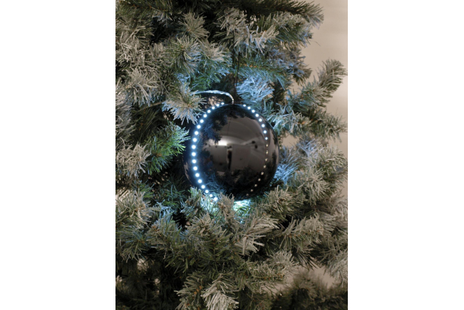 EUROPALMS LED Snowball 8cm, schwarz 5x
