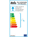 E14 weiße 25 Meter Classic Illu Bausatz Lichterkette inkl. 40 schwarze Fassungen