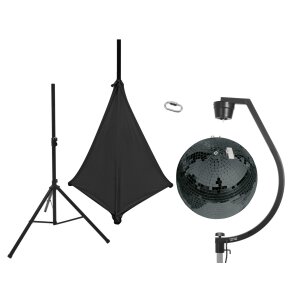 EUROLITE Set Spiegelkugel 50cm schwarz mit Stativ und Segel schwarz